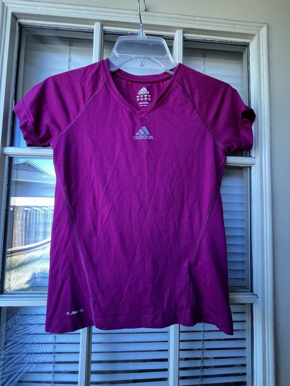 Adidas pink Climalite short sleeve Athletic workout top size Small Lightweight